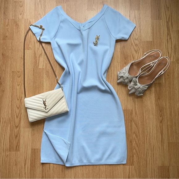Bailey Light Blue short-sleeve sweater dress - Picture 1 of 3